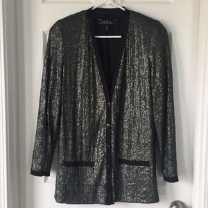 Robert Rodriguez green sequin cardigan size 2